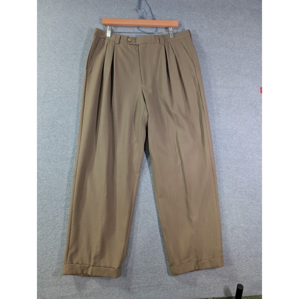 VTG Principe Zignone Wool Pants Men 36x28 Baggy Pleated Italy High Waist Grandpa